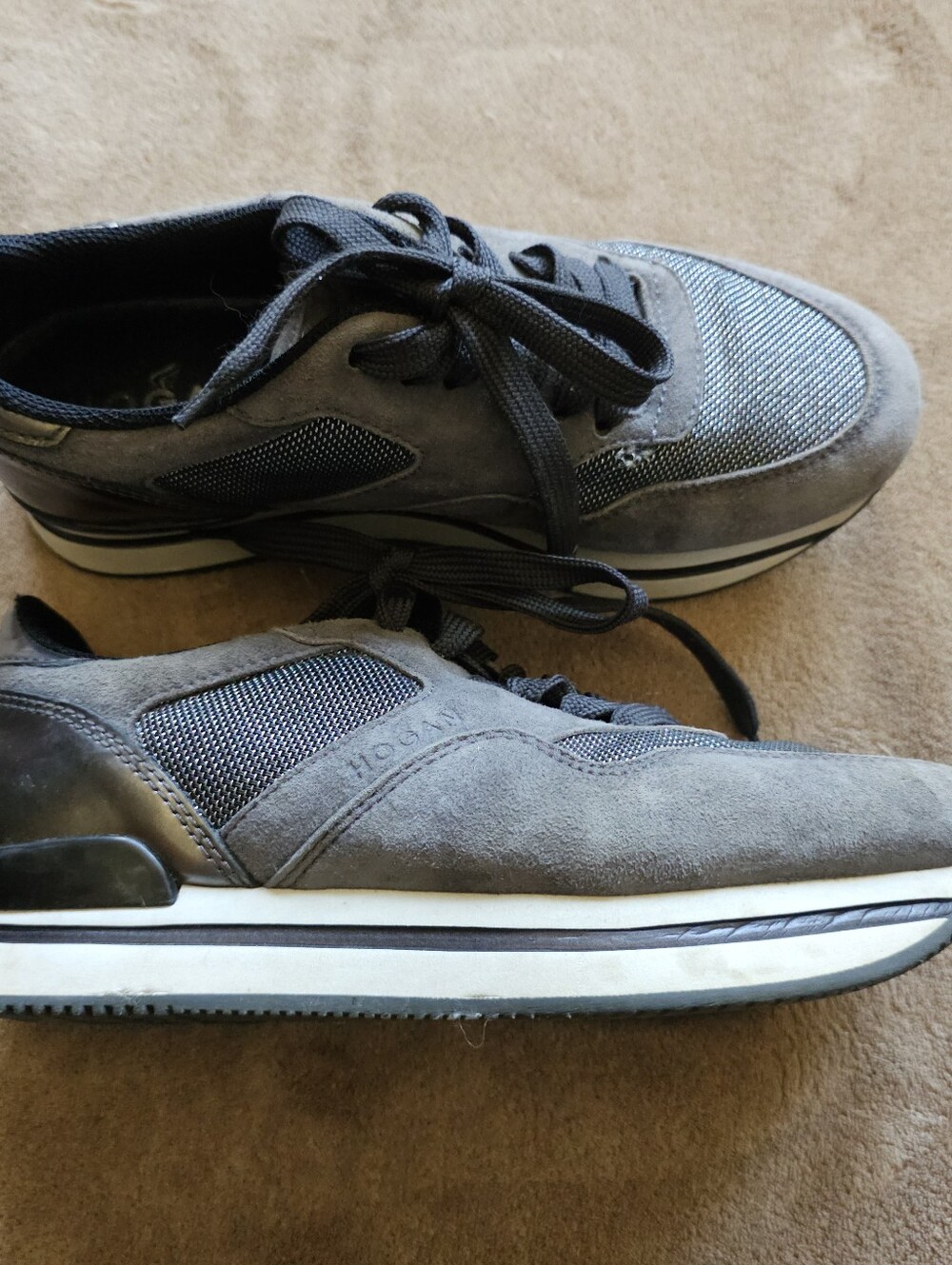 Hogan H222 Sportivo XXL platform Shoes Womens 36.5 Size 6.5 Grey